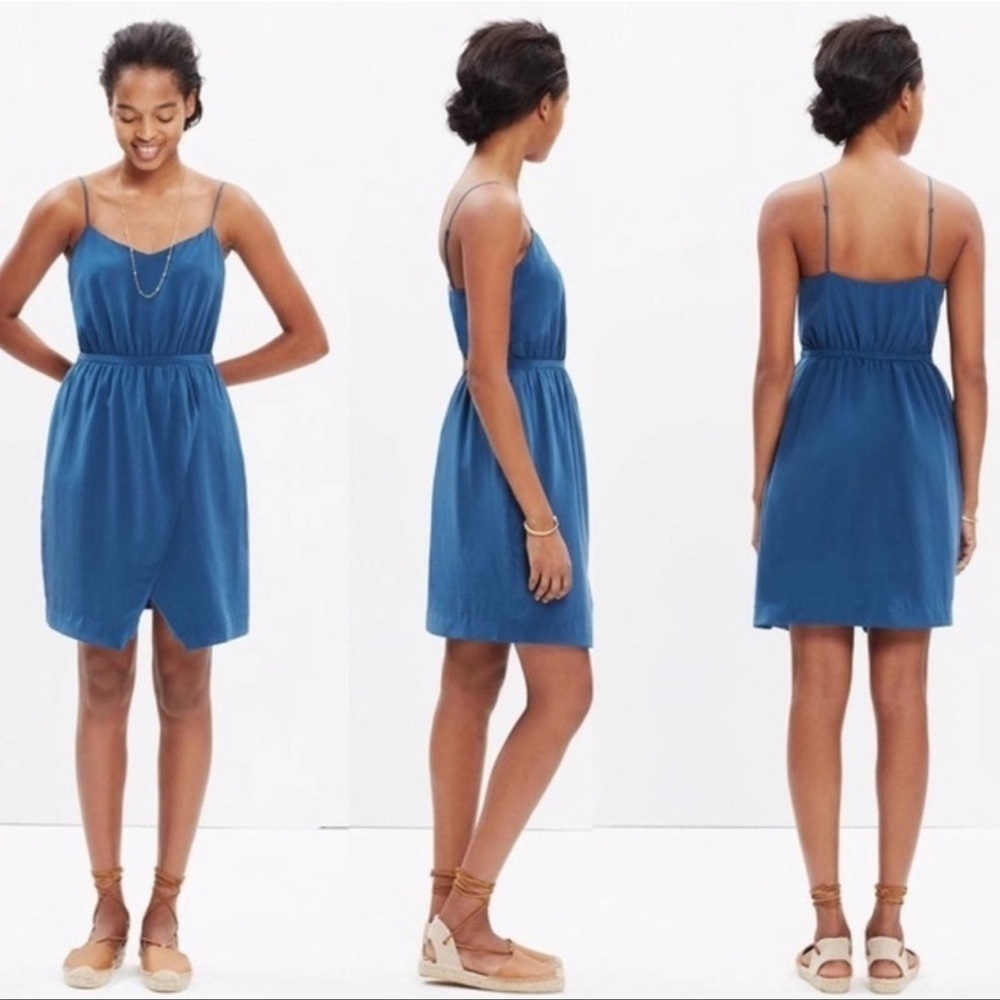 Madewell Blue Silk Summer Dress